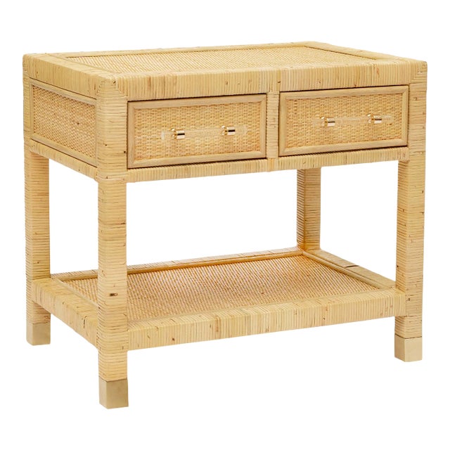 Amara Natural Rattan Nightstand For Sale