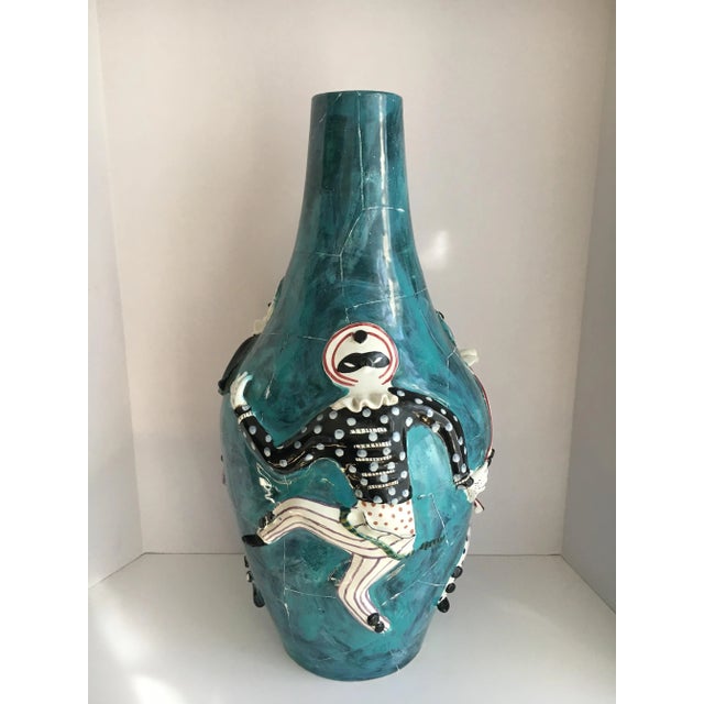 A very large and impressive signed and numbered 0/108 San Polo Venezia Italian Harlequin ceramic vase - exquisite design,...