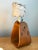 Camel Vintage Mid-Century Modern Wood and Metal Stirrup Table Lamp For Sale - Image 8 of 12