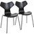Set of two Arne Jacobsen Grandprix chairs with a black lacquered ash seat and black legs. The chairs are from 2018 and...
