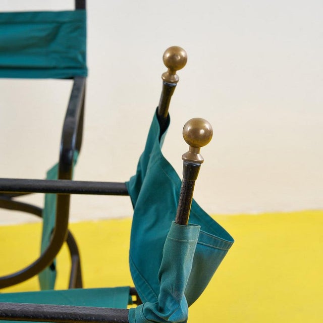 Metal Vintage Metal Directors Chairs For Sale - Image 7 of 8