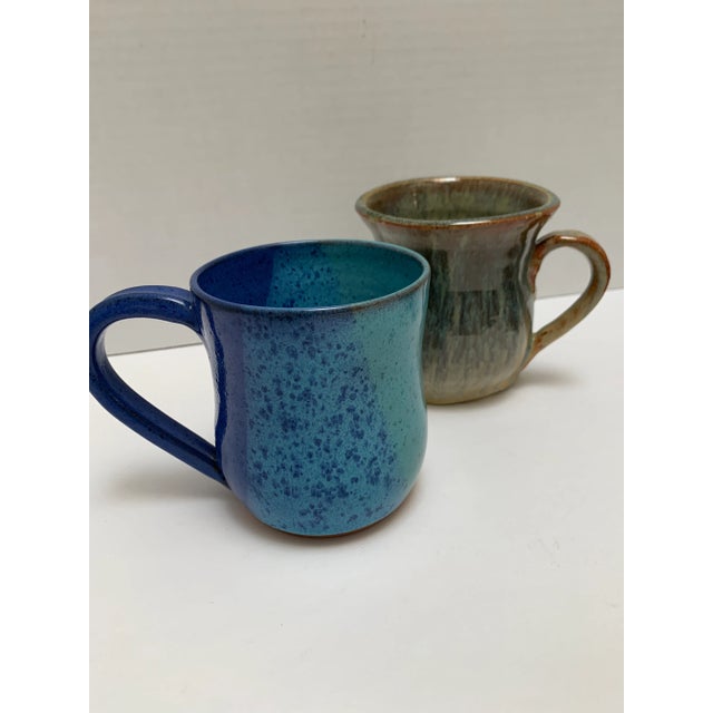 1970s Set of Three Handmade Vintage Pottery Mugs For Sale - Image 5 of 7