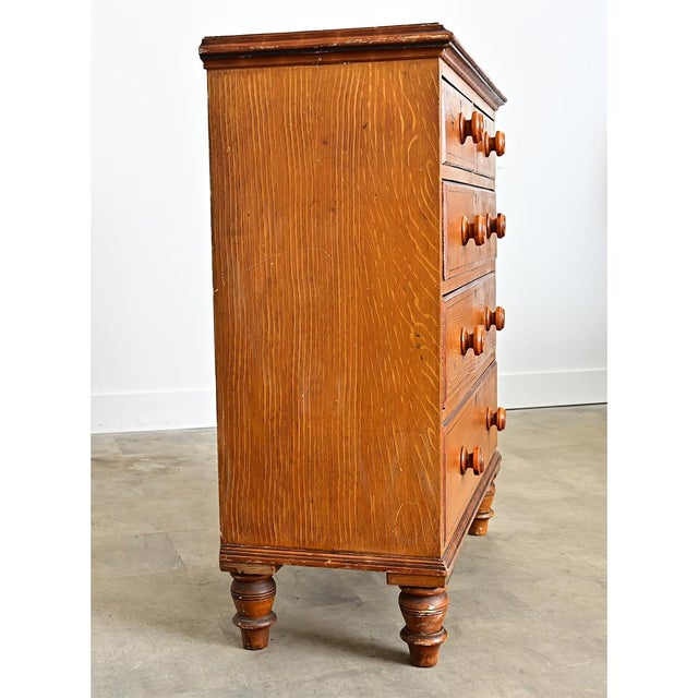 Victorian English 19th Century Faux Bois Painted Chest For Sale - Image 3 of 17