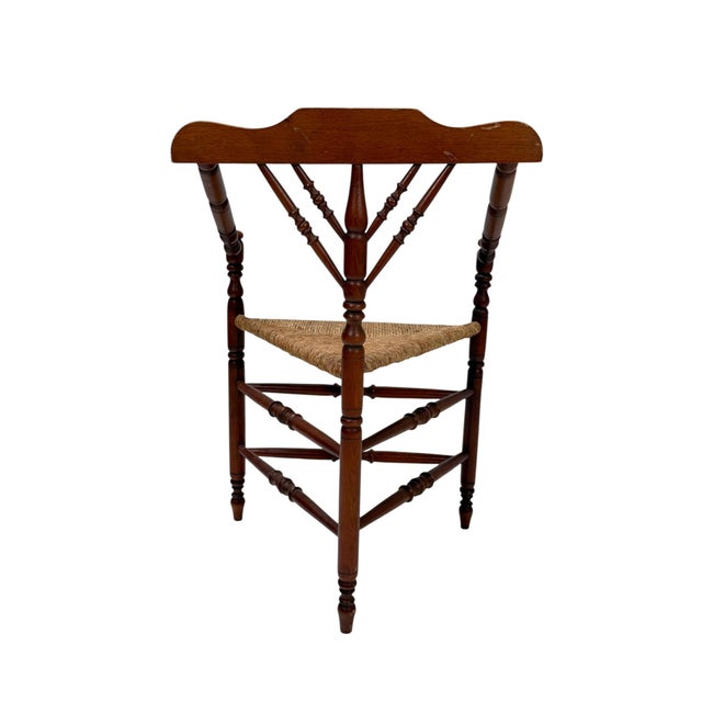 Stunning and elegant Antique French Provincial triangular corner chair. Striking Dutch design from the 1900s. Origina...
