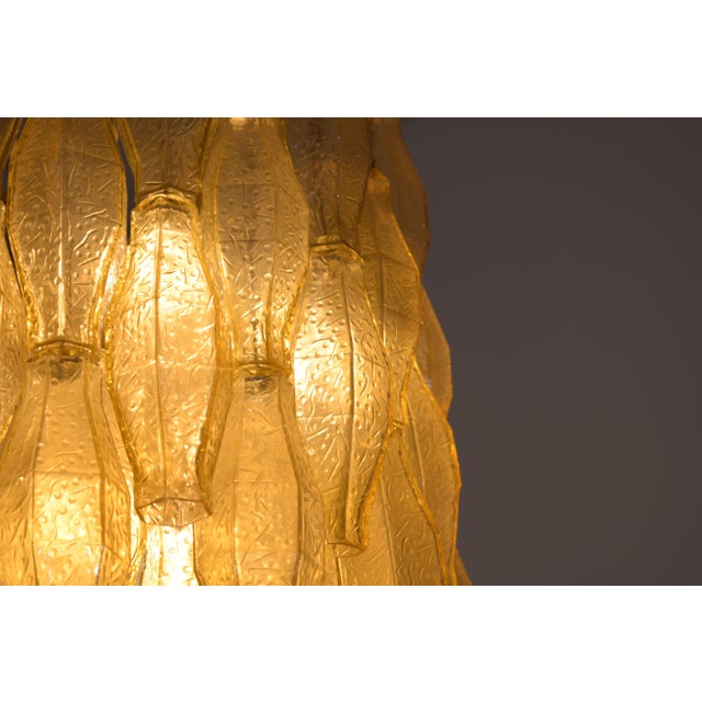 Metal Amber Polyhedron Chandelier from Venini, 1960 For Sale - Image 7 of 9