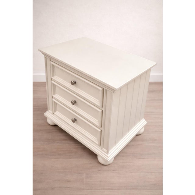 Late 20th Century Vintage Painted Three-Drawer Nightstand With Turned Feet For Sale - Image 5 of 6