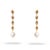 Gold Radiant Gemstone & Pearl Cascade Earrings, A Pair For Sale - Image 8 of 8