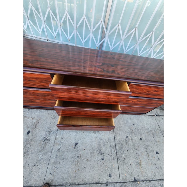 Burnt Umber 1970s Danish Modern Rosewood Dresser For Sale - Image 8 of 10