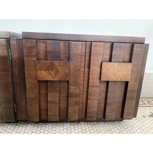 Brown Lane Brutalist ‘Stacatto’ Nightstands, a Pair For Sale - Image 8 of 11