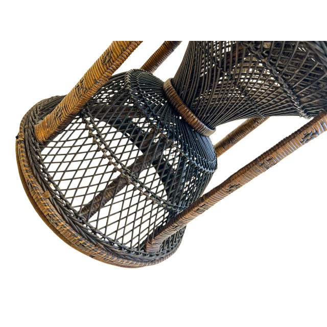 Rattan Wicker Diabolo Stool from Emmanuelle, 1970s For Sale - Image 4 of 7