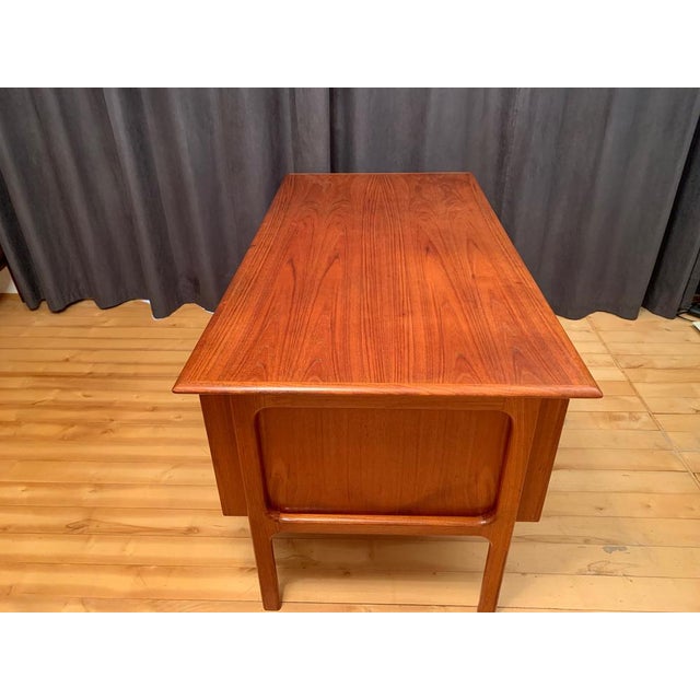 Brown Double-Sided Desk attributed to Arne Vodder from Brouer Møbelfabrik, Denmark, 1960s For Sale - Image 8 of 17
