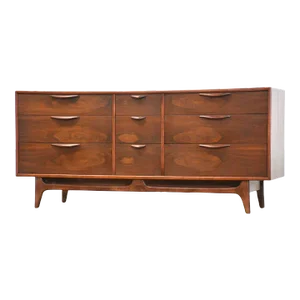 1960s Refinished Lane Perception Walnut Dresser