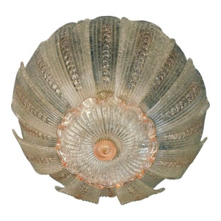 1960s Clear and Pink Graniglia Murano Flush Mount For Sale