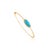 Contemporary Mid 20th Century 2.22 Ct Turquoise Halo Diamond Contemporary Bangle in 14k Gold For Sale - Image 3 of 13