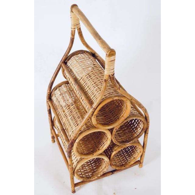 Mid 20th Century Rattan & Bamboo Wine Rack For Sale - Image 11 of 13