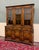 English Antique English Large Bookcase Cupboard Cabinet Triple Door Glass Oak C. 1930s For Sale - Image 3 of 18