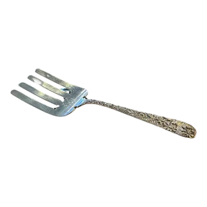 Late 19th Century Jacobi and Jenkins Sterling Silver Repousse Asparagus Fork