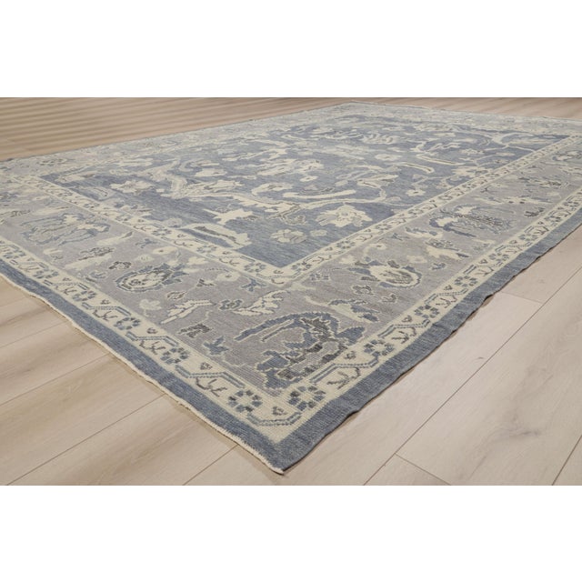 Navy Blue Contemporary Turkish Oushak Rug, 09'11 X 14'00 For Sale - Image 8 of 10