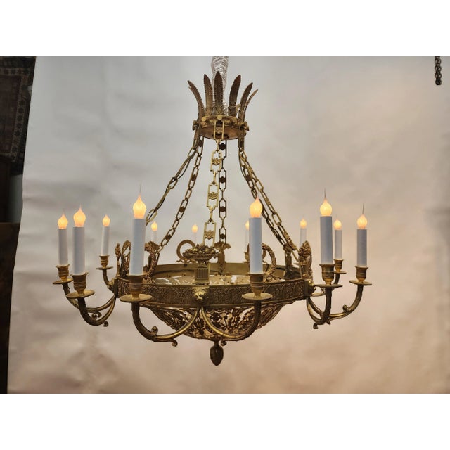 Metal Late 19th Century Gilt Bronze Traditional Russian Chandelier For Sale - Image 7 of 12