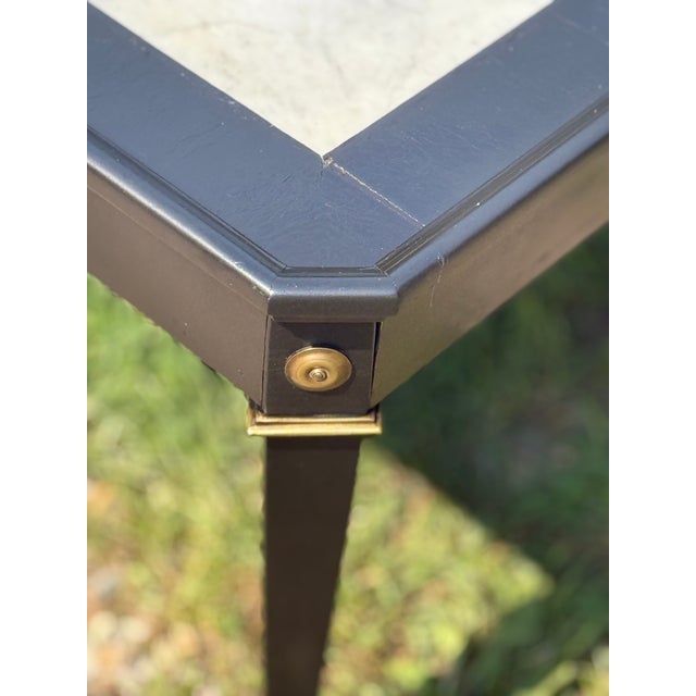 Maison Jansen Directoire Style Marble Top Black Coffee Table For Sale - Image 9 of 13