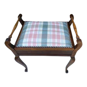Early 20th Century Edwardian Upholstered Piano Stool