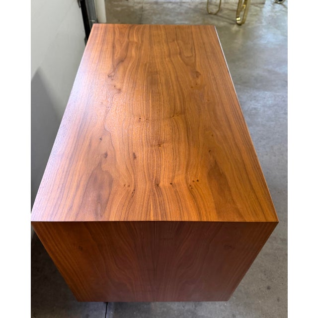 Vintage Mid Century Modern Pair of Drexel Declaration Walnut 3-Drawer Dresser and 3-Drawer Vanity by Kipp Stewart For Sale - Image 9 of 12