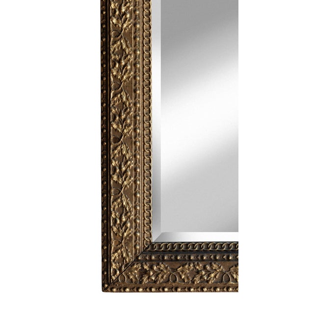 Victorian Gessoed Wood Mirror in Melon/Coral For Sale - Image 4 of 7