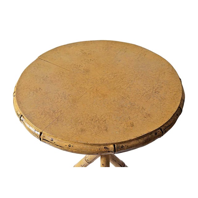 Antique European Tripod Tables Faux Bamboo - A Pair For Sale In Providence - Image 6 of 10