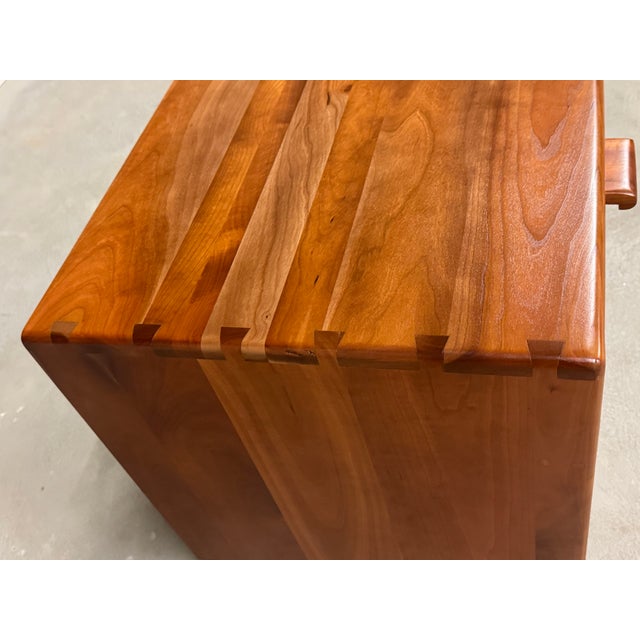 Wood 1980s Modern Cherry Nightstand by Menapace Woodworking For Sale - Image 7 of 8