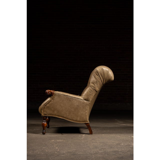American Vintage Tufted Sleepy Hollow Armchair in Beige For Sale - Image 3 of 14