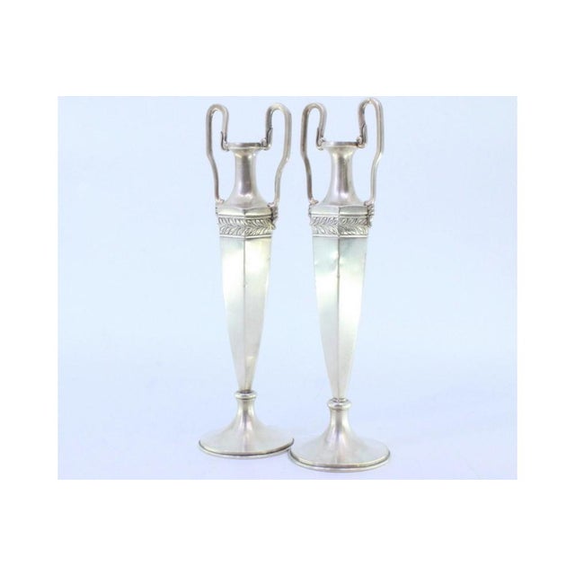 Silver Jugs with Raised Friezes Handles, Set of 2 For Sale - Image 5 of 7