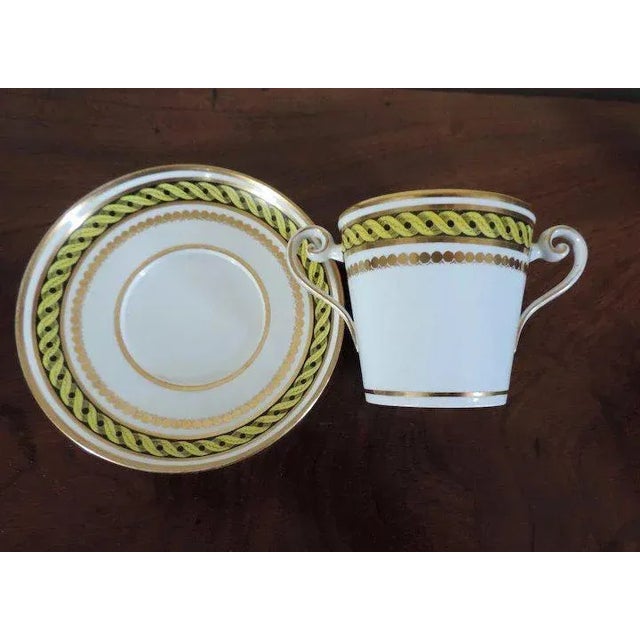 Neoclassical 18th Century English Porcelain Two Handled Cup & Saucer Plate - A Pair For Sale - Image 3 of 11