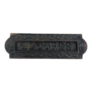 Antique French 'Lettres' Slot Door Plate For Sale