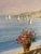 Impressionist Late 20th Century Large Mid-Century Style Mediterranean Coastal Terrace Oil Painting - Signed "W. Brittain" For Sale - Image 3 of 10