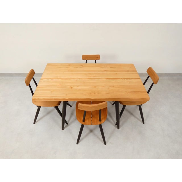 Ilmari Tapiovaara Pirkka Dining Table and Chairs by Ilmari Tapiovaara for Laakan Puu, Finland, 1970s, Set of 5 For Sale - Image 4 of 18
