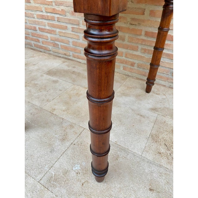 Early 20th Century French Oak Worktable with One Drawer, 1920s For Sale - Image 10 of 14