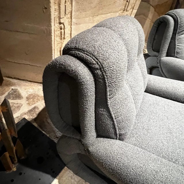 Textile 1960s Munari for Poltrona Italian Lounge Chairs Set of Two For Sale - Image 7 of 13