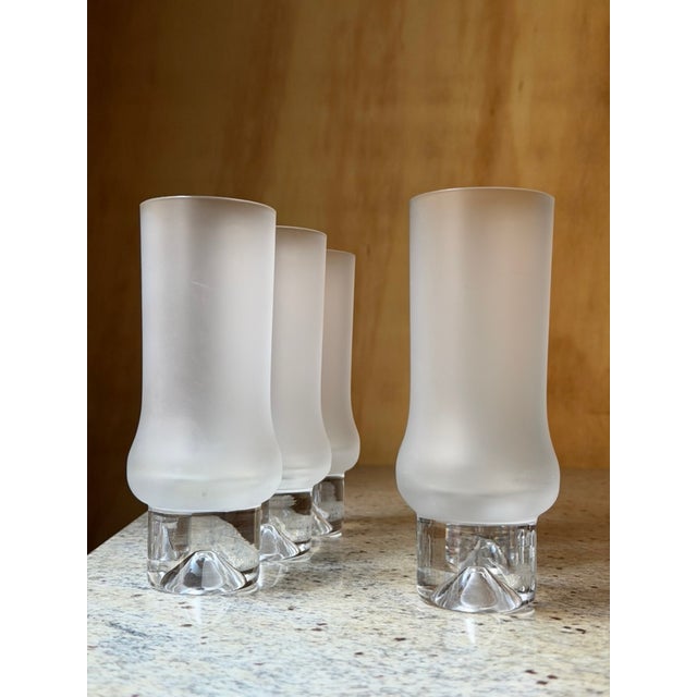 Mid-Century Modern Vintage Frosted Highball Glasses, 1970, Set of 6 For Sale - Image 3 of 14