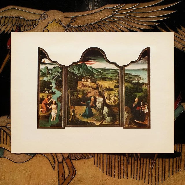 American 1956 After Joachim Patinir "The Penitence of St. Jerome", Vintage Full-Color Print For Sale - Image 3 of 8