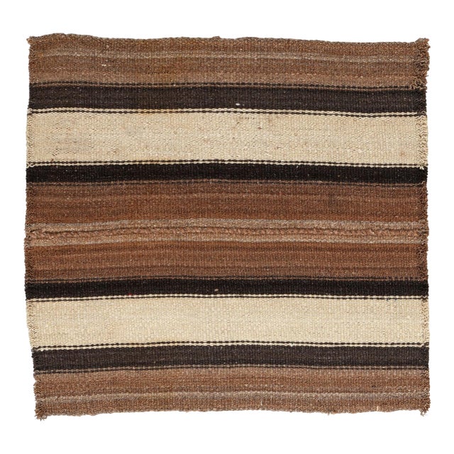Brown Vintage Mini Kilim Rug - 2`4″ X 2`4″ For Sale