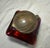1940s Antique Carl Stolzle Austrian Art Nouveau Red Glass Bronze Writing Inkwell Jar For Sale - Image 5 of 18