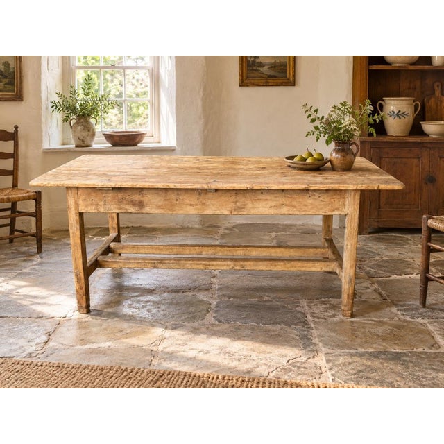 19th Century Irish Pine Vernacular Farmhouse Table This stunning 19th-century Irish provincial pine farmhouse table is...