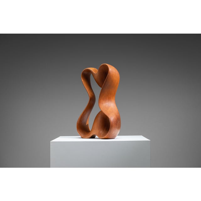 Unknown, Abstract Sculpture with Organic Flowing Curves, 1960s, Teak For Sale - Image 9 of 18