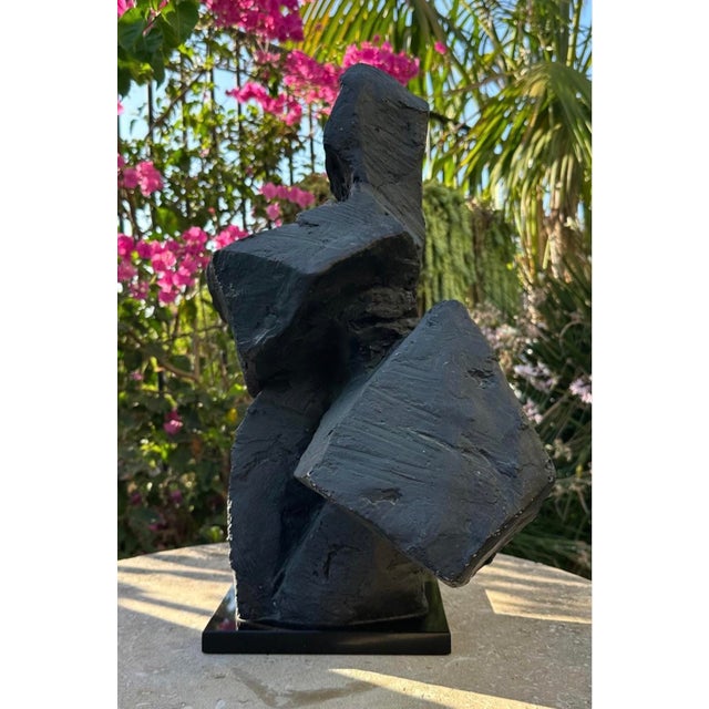 Metal Ju Ming (Zhu Ming) Taichi Series Abstract Sculpture – Painted Copper (Bronze Finish), Marble Base, 19" H For Sale - Image 7 of 18