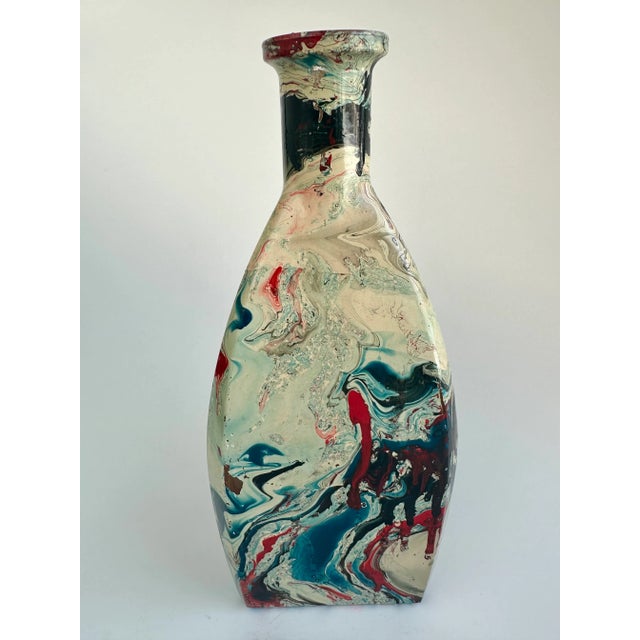 Glass Americana Faux Marble Coated Glass Bottles - a Pair For Sale - Image 7 of 9