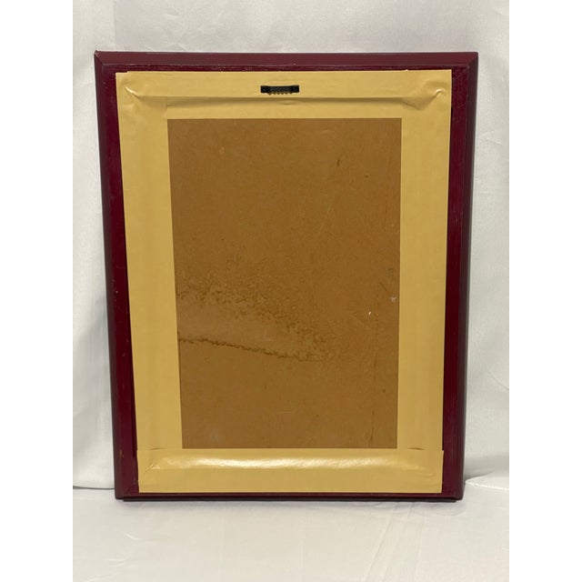 Mid 20th Century Rustic Apple Harvest Painting in Heavily Distressed Red Wood Frame For Sale In Cincinnati - Image 6 of 11