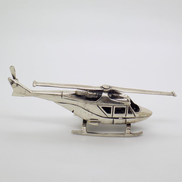 Vintage Italian Handmade Sterling Silver 925 Soldier Helicopter, 1980s For Sale - Image 6 of 14