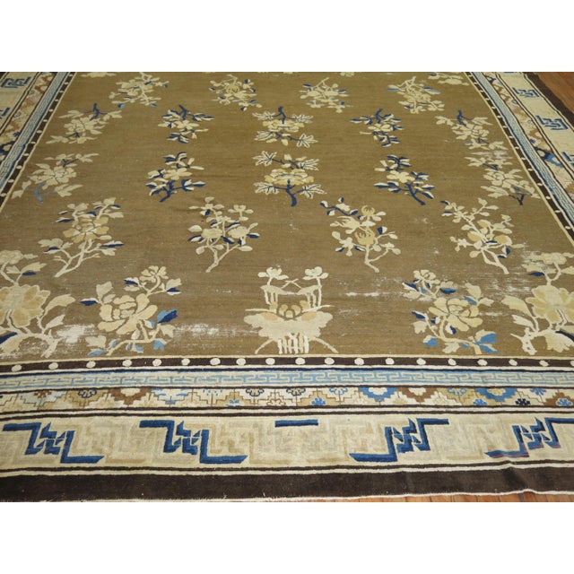 Chinese Antique Chinese Square Peking Rug - 10' x 10'8" For Sale - Image 3 of 6