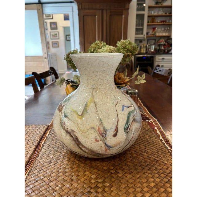 Italian Glass Marbleized Vases - A Pair For Sale - Image 9 of 9