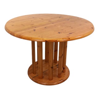Vintage Scandinavian Round Dining Table in the style of Rainer Daumiller, 1960s For Sale